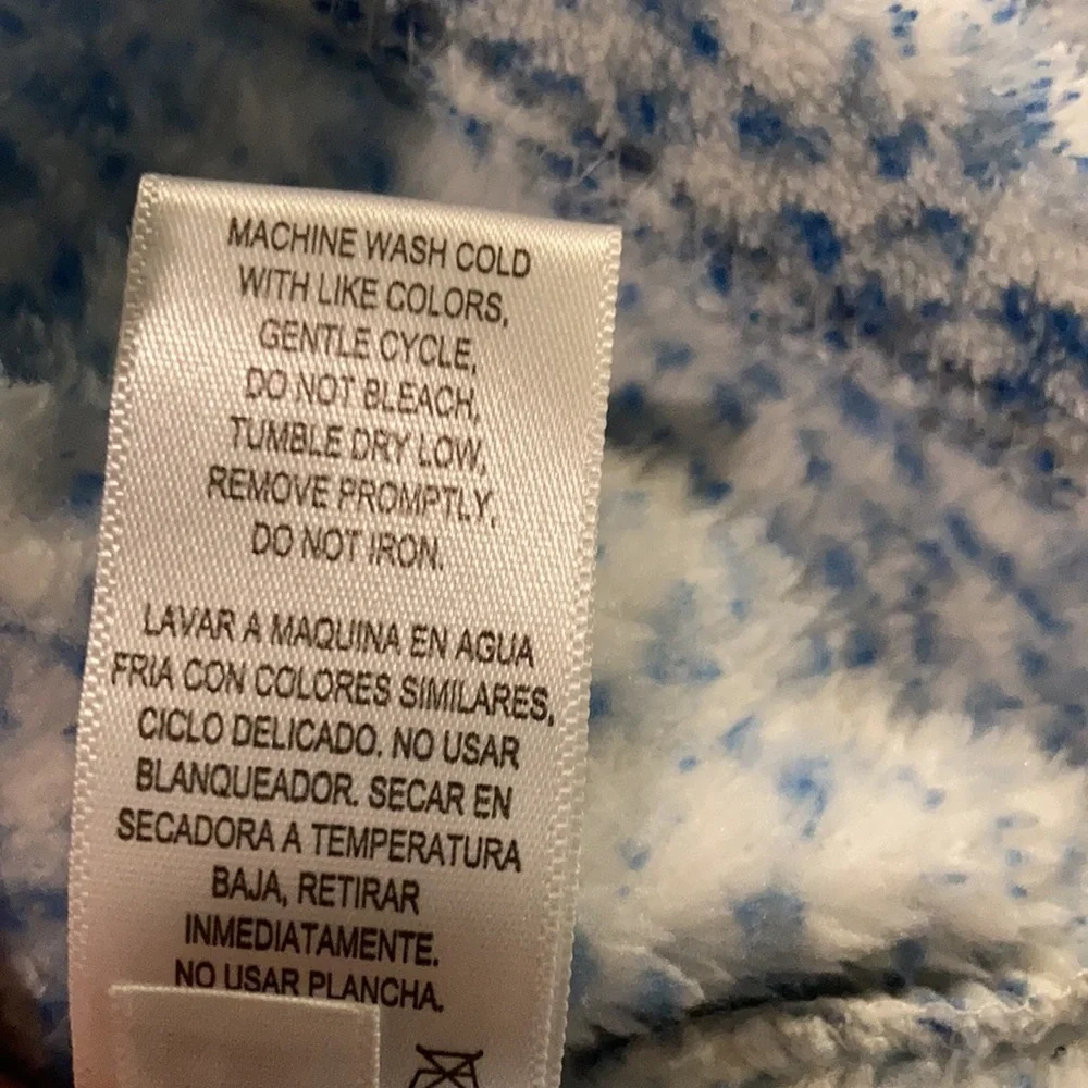 EC Oscar de la Renta Speckled Blue & White Zip-up Duster Size L/XL - Picture 14 of 14